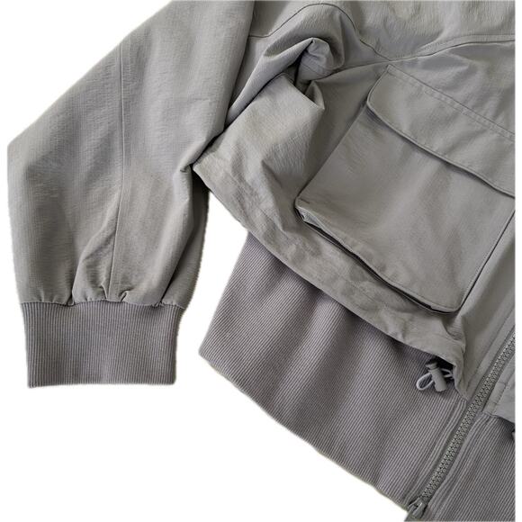 FLX Compass Active Outdoor Mauve Sand Cropped Utility Jacket Zip Pockets XL NWT - Picture 4 of 8